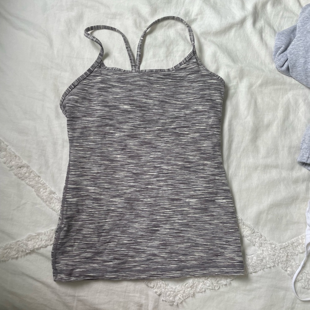 Power Y heather grey tank